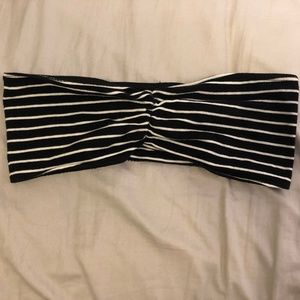 American Apparel Black and White Striped Bandeau